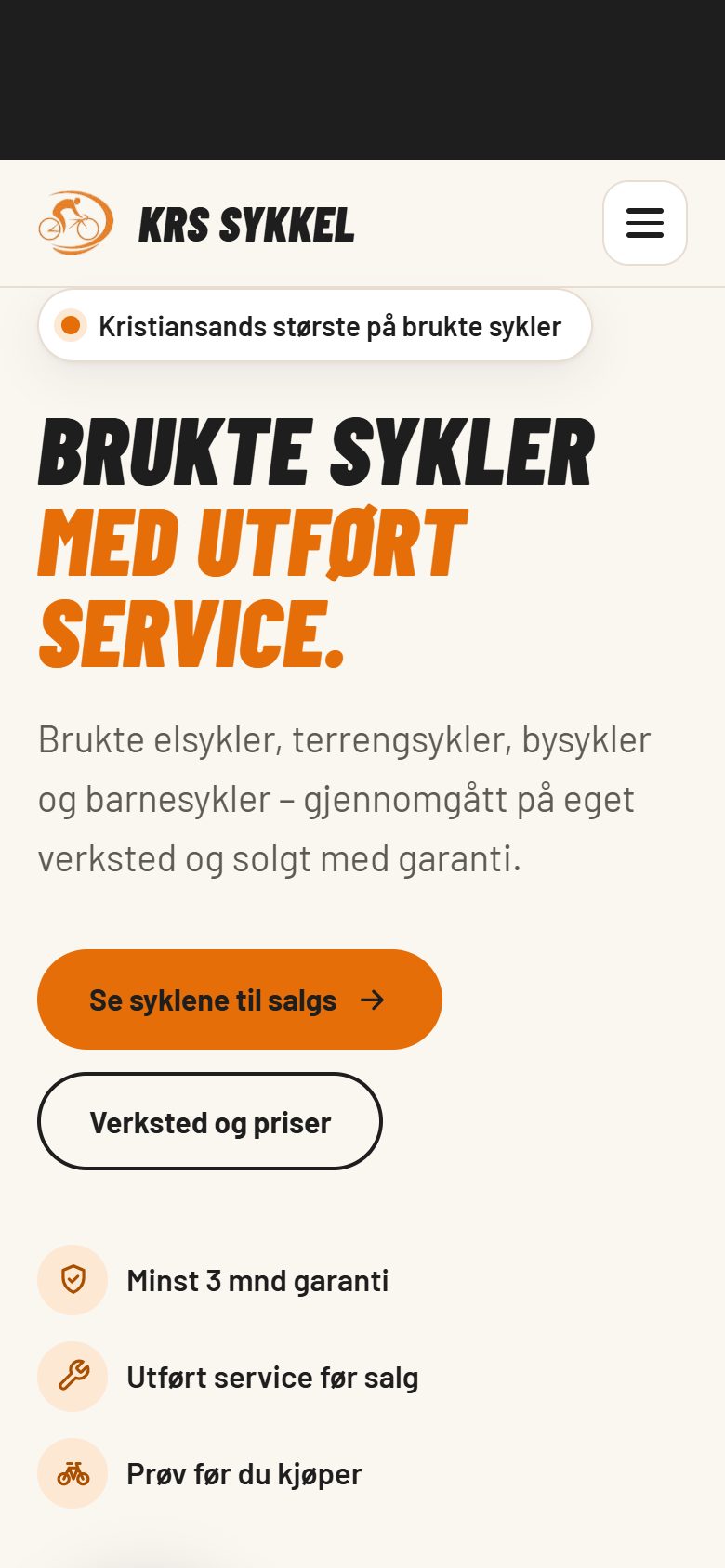 KRS Sykkel på mobil